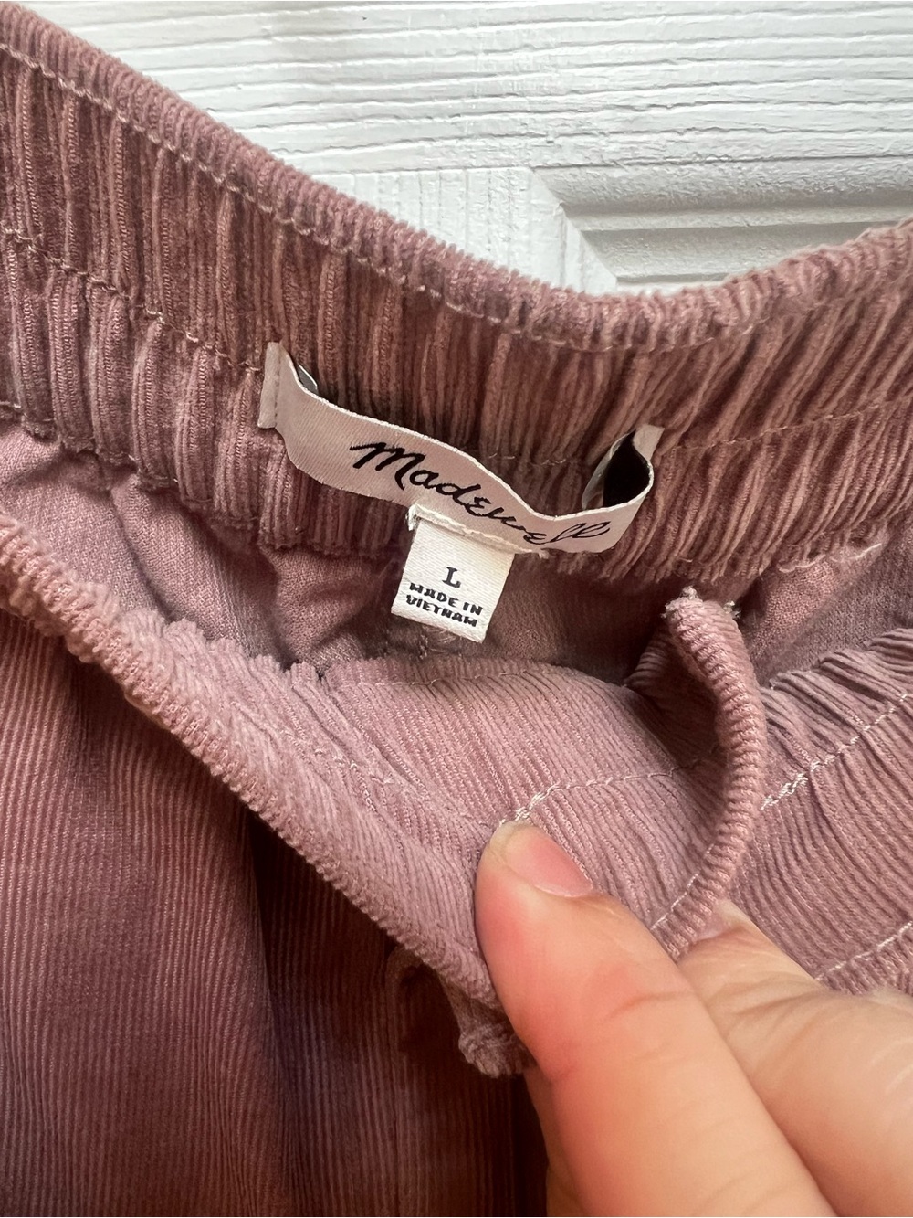 Madewell Corduroy Ankle Pants in Dusty Rose